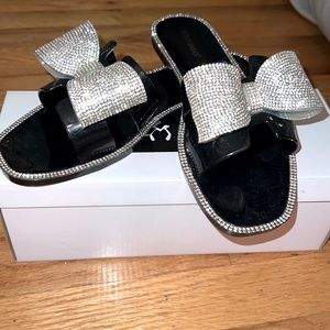 Bamboo Open Toe Rhinestone Bow Jelly Slide Sandal🎀